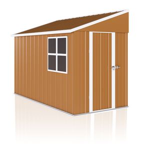 Abri de jardin en métal robuste 8x4 avec portes doubles, fenêtres, résistant aux intempéries, pour extérieur, jardin, cour, hauteur 4 pieds, ventilation - Product Image 4