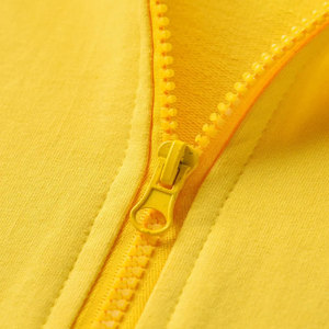Ensemble de survêtement jaune à capuche pour bébés garçons, manches longues, fermeture éclair, tenue décontractée en coton pour l'automne, couleur unie, poches latérales - Product Image 6
