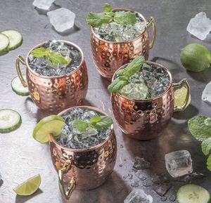 Juego de tazas de cobre martillado para bebidas, vasos para bebidas con diseño de acantilados costeros, tazas de cóctel reutilizables hechas a mano, premium y duraderas - Product Image 3