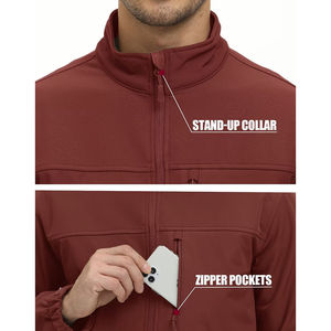 Vestes softshell personnalisées pour hommes, grises, pour le camping en plein air, manteaux thermiques imperméables, veste softshell - Product Image 6