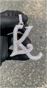 Directo de Fábrica, Colgante de Letra A con Incrustaciones de Moissanita VVS GRA Bling, Plata de Ley 925, Pasa Prueba de Diamante, para Hombre, Fiesta, Estilo Hip Hop - Product Image 2