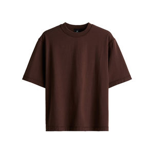 เสื้อยืดทรงหลวมแบบครอปสำหรับผู้ชาย ขายส่งยอดนิยม ไหล่ตก ผ้าฝ้ายแท้ 100% เป็นมิตรกับสิ่งแวดล้อม ระบายอากาศได้ดี รับสั่งทำ - Product Image 3