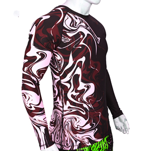 Haut de compression personnalisé pour homme à manches longues, sublimé, pour BJJ MMA, séchage rapide, respirant, pour la gym et le fitness - Product Image 5