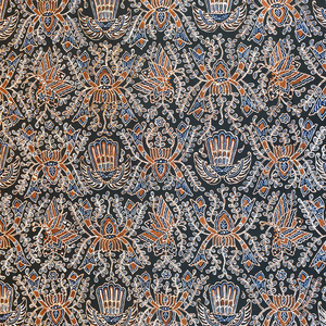 Handcrafted Indonesian Hand Drawn Batik Tulis Cotton Fabric Traditional Pisan Bali Motif Classic Sogan <b>Black</b> Premium Textile - Product Image 2