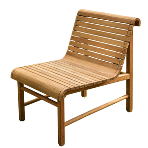 Silla de Playa/Patio Ergonómica Moderna de Madera de Teca sin Brazos, Premium - Product Image 2