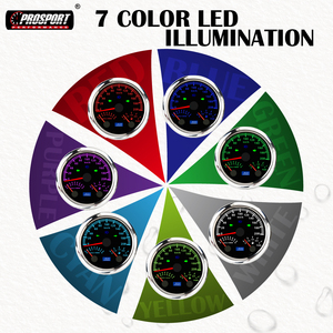 Nouveau Compteur de Vitesse Électrique 3-en-1 7 Couleurs en Acier Inoxydable 316 de 85mm (3-3/8 po) 200KMH avec Tachymètre et Jauge de Carburant 12/24V Cadran Noir IP67 - Product Image 6