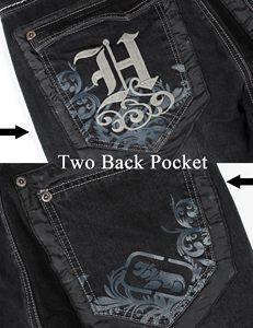Pantalones vaqueros holgados vintage personalizados con bordado para hombre, de pierna ancha, estilo streetwear, denim, gótico, hip hop, de corte holgado y oversize - Product Image 3