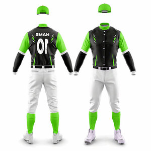 <b>Baseball</b> Uniform Custom Heat Transfer Printed Jersey Sublimation Uniform Solid Color Anti-Bacterial Player Jersey with Pant - Product Image 4