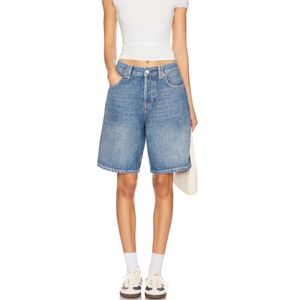 กางเกงยีนส์ขาสั้นผู้หญิง OEM ODM แบบสั่งทำทรงหลวม ขากว้าง ผ้าฝ้าย สไตล์ลำลองฤดูร้อน ย้อนยุค เอวสูง กางเกงครึ่งตัว ขายส่ง - Product Image 3