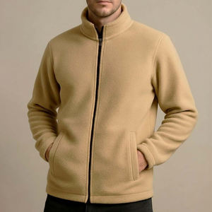 Nueva Chaqueta Sherpa con Cremallera para Hombre 2026, Venta al por Mayor, Logotipo Personalizado, Chaqueta de Forro Polar Sherpa con Cremallera Completa para Hombre - Product Image 1