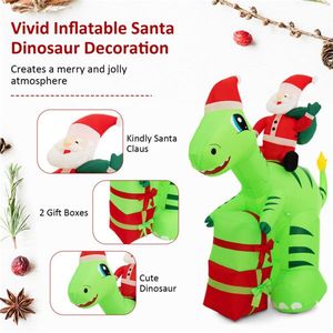 Dinosaurio Inflable de 8 Pies de Santa Claus para Decoraciones Navideñas de Jardín al Aire Libre, Decoración Festiva de Navidad - Product Image 6
