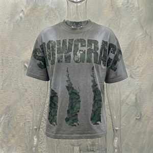 เสื้อยืดพิมพ์ลาย Snowgrace สำหรับผู้ชาย แขนสั้น คอกลม ทรงปกติ สไตล์ลำลอง ลายพราง พิมพ์ลายโลโก้ด้านหน้าด้วยเทคนิค Sublimation Transfer - Product Image 5