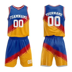 Conjunto de Uniforme de Baloncesto Personalizado, Sublimado, Sin Mangas, de Malla, con Estampado Splash, Cuello Redondo, Kits Deportivos - Product Image 2