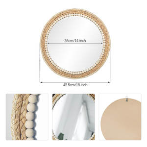 Espejo de pared redondo de ratán - Product Image 4