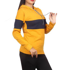 Sudadera con capucha para mujer, diseño de bloques de color, ligera pero aislante, para la colección de invierno, con mangas largas y logotipo personalizado. - Product Image 4