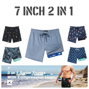 Custom 7 Inch 2-in-1 Mens Running Shorts Eco-Friendly Anti-Wrinkle Breathable Quick-Dry Drawstring Closure Mid Waist for Workout - Product Image 2