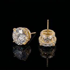 IKYRAA JEWELS ต่างหูเพชรทรงบริลเลียนต์สำหรับผู้หญิง เงินแท้ ประดับเพชรเลี้ยงในห้องปฏิบัติการ ดีไซน์หรูหรา รูปทรงโซลิแทร์ ได้รับการรับรองจาก IGI - Product Image 5