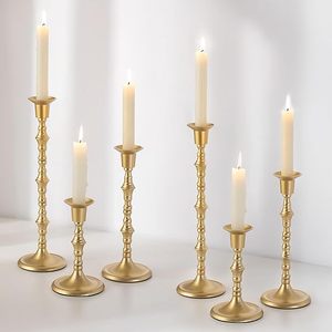 Décoration de Noël, porte-bougies en métal, porte-bougies en laiton pour bougies coniques, décoration pour table à manger, centre de table de mariage - Product Image 2