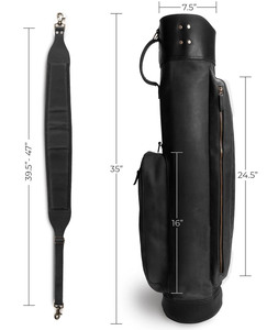 Sac de golf en cuir avec séparateur supérieur et bandoulière, sacs de golf vintage pour hommes et femmes, sac de transport silencieux pour le dimanche - Product Image 5