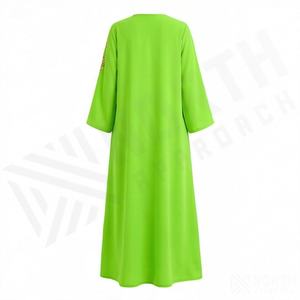Vestido Abaya de poliéster con bordado floral de talla grande, elegante, informal, holgado, de lujo, para fiestas y eventos nocturnos, para mujeres musulmanas. - Product Image 2