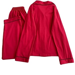 Women's Long-Sleeve V-Neck Pajama Set Plaid Trousers Eco-Friendly Breathable Soft Spandex/Cotton <b>Badge</b> Drawstring Closure - Product Image 6