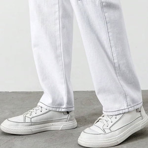 Pantalon cargo blanc pour hommes, taille élastique, plusieurs poches, style décontracté, tissu en toile respirant, vêtements de printemps - Product Image 6