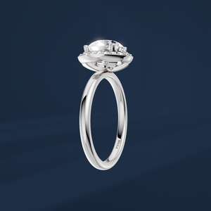 Anillo de Compromiso con Halo de Diamantes Cultivados en Laboratorio de Corte Redondo de 2.00ct, Plata de Ley PT950, Joyería Fina de Lujo DIFF, Venta al Por Mayor - Product Image 3