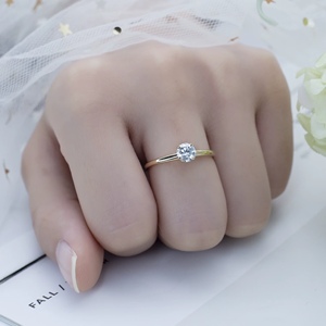 Bague de mariage en or jaune 14 carats, style classique, solitaire, diamant de laboratoire taille ronde 0,5 carat - Product Image 5