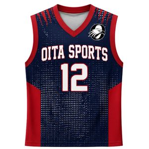 Men Women Basketball Jersey Red <b>Navy</b> Short Sleeve Athletic Sports Shirt Lightweight Comfortable Basketball Uniform for Team - Product Image 1