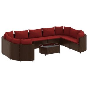 Ensemble de canapés de patio 10 pièces en marron et rouge cannelle pour l'aménagement de jardins - Product Image 2
