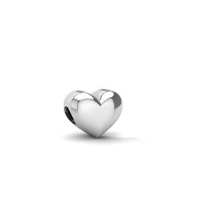 Abalorio de Corazón de Oro Fino para Mujer, Colgante Clásico Pulido para Pulsera o Collar, Hecho con Plata Reciclada - Product Image 2