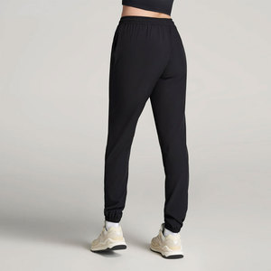 Women's Black Fleece Knitted Drawstring Ankle-Length Pants High Waist Elastic Waist Casual Solid Color Breathable Pants - Product Image 2