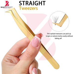 Pinces à cils professionnelles de couleur personnalisée, outils de précision dorés pour extensions de cils, fabrication de haute qualité, outils de beauté - Product Image 4