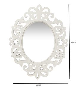 Miroir mural rond en bois sculpté à la main Aqdus Saleem, cadre floral, décoration traditionnelle rustique, à suspendre pour la décoration intérieure du Telangana - Product Image 4
