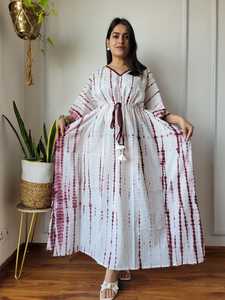 Cotton Printed <b>Kaftan</b> Dress <b>for</b> Women Tie Dye Floral Bohemian Maxi Resort Wear <b>Beach</b> Cover Up Wholesale Apparel - Product Image 5
