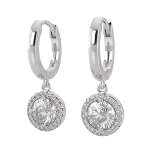 Crystal Bling Custom 925 Sterling Silver <b>Earrings</b> Huggie Hoop - Product Image 2