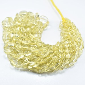 Cuentas de cuarzo limón natural, forma ovalada lisa, piedras preciosas de 4-7 mm, cuentas sueltas de cuarzo para la fabricación de joyería, venta al por mayor de piedras preciosas. - Product Image 1