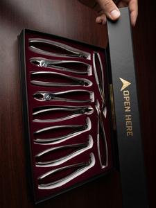 Dental Surgical <b>Pliers</b> <b>Set</b> 10pcs Silver Knurled Grip CE Certified Class I Manual Instruments - Product Image 2