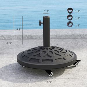 Base per Ombrellone da Patio in Poliestere con Supporto in Resina da 46 Libbre, Compatibile con Diametri 1.3"/1.5"/1.9", Supporto Robusto per Ombrellone da Giardino - Product Image 3