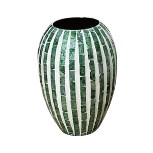 Premium Handmade Decorative Vessel with Mother of Pearl Mosaic Finish for Living Room and Entryway Styling - Product Image 1