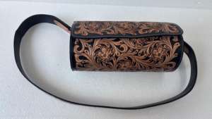 Sac à main et sac bandoulière de luxe pour femme en cuir fait main avec gravure florale, deux bandes, sangle réglable, imperméable et durable - Product Image 4