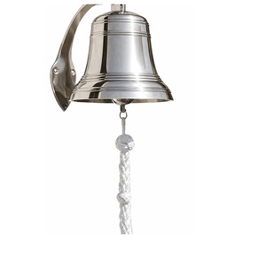 Campana Náutica con Cuerda Trenzada, Acabado Cromado Pulido, Campana de Puerta Marina Montada en la Pared para Decoración de Entrada de Casa y Jardín - Product Image 2