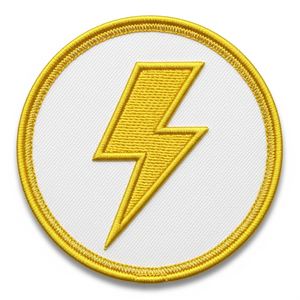 Parches Termoadhesivos Personalizados con Bordado de Rayo Amarillo, Apliques de Energía y Potencia, Insignias Cosidas para Ropa de Hip Hop y Streetwear - Product Image 1