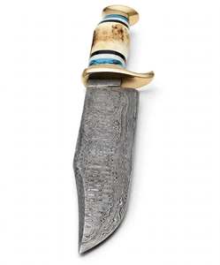 Handcrafted Patterned Steel Ornate Utility <b>Craft</b> <b>Tool</b> Horn & Resin Handle Executive Display Piece - Product Image 3