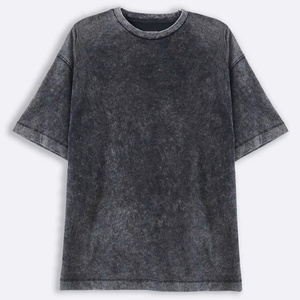 Vente en gros T-shirt de luxe délavé à l'acide de haute qualité pour hommes unisexe 100% coton décontracté tricoté 220 grammes célèbre marque surdimensionnée - Product Image 1
