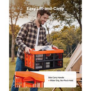 6-Piece Plastic Collapsible Storage Bins 45L Fabric Storage <b>Crates</b> with Handles Foldable & Stackable 33 Lbs Capacity Per Bin - Product Image 5