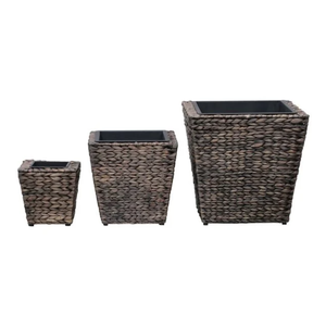 Panier de jardinage haut de gamme en jacinthe d'eau de style rustique pour patios extérieurs, terrasses et balcons, fabriqué au Vietnam - Product Image 2