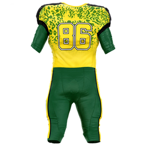 Uniforme de football américain personnalisé pour hommes, col en V, manches courtes, 100% polyester, imprimé léopard sublimé, coupe ajustée, en vente - Product Image 2