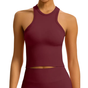 Vêtements de fitness pour femmes, hauts de yoga sans couture, couleurs unies, manches longues, crop tops de sport, ensembles de yoga respirants et à séchage rapide - Product Image 6