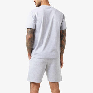 Ensemble de survêtement d'été personnalisé avec logo pour homme, deux pièces, short et t-shirt, décontracté, respirant, en coton, pour homme - Product Image 2